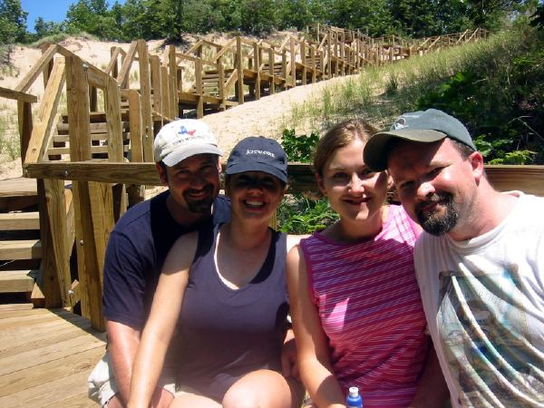Hiking at  the Dunes during the famous July 4th fiasco camping trip.