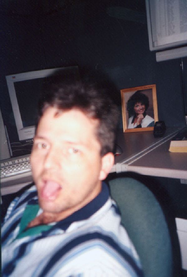 Brian at work with Shawn picture.