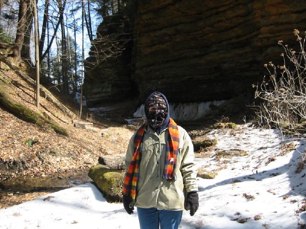 Melissa bundled up against the temperature in the teens.