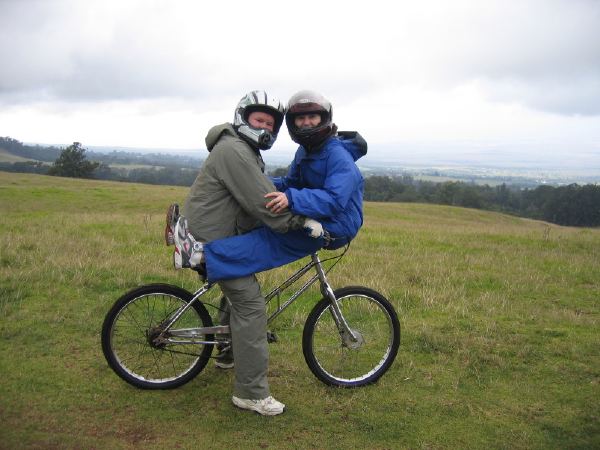 And biking down the mountain 38 miles.