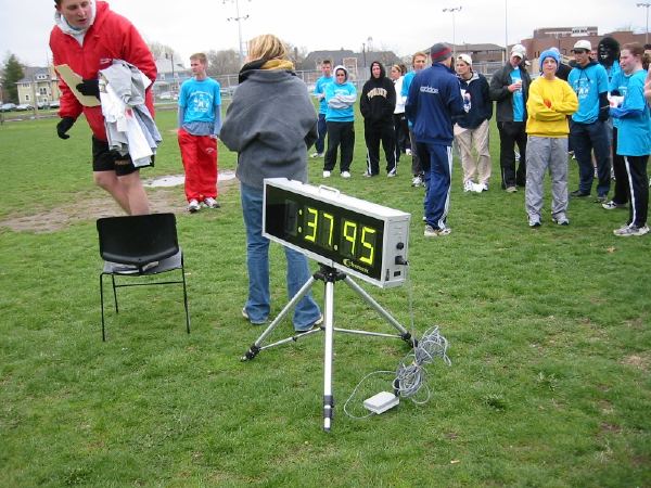 Finish time at a race with Melissa.