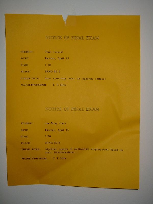 Notice of my thesis defense.