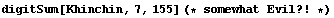 digitSum[Khinchin, 7, 155] (* somewhat Evil ? ! *)
